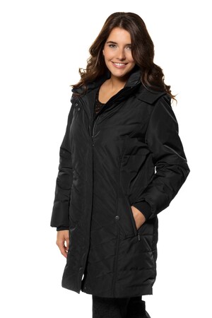 Ulla Popken Jas Gewatteerd Afneembare Capuchon Blinde Ritssluiting Grote Maten ulla popken kopen in de aanbieding