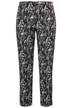 Leaf Design Jacquard Slim Leg Stretch Pants