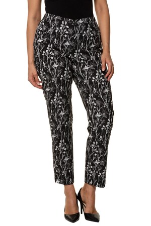 Ulla Popken Broek Sophie Jacquard Smal Model Comfortabele Band Zijsplitten Grote Maten ulla popken kopen in de aanbieding