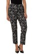 Leaf Design Jacquard Slim Leg Stretch Pants