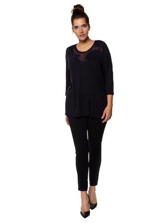 Ulla Popken Shirt Classic Gebloemd Stiksel Glittersteentjes Grote Maten ulla popken kopen in de aanbieding