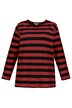 Snap Hem Striped French Terry Cotton Knit Sweatshirt