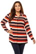 Navy Red Stripe Long Sleeve Blouse