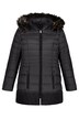 Detachable Faux Fur Collar Long Quilted Lined Jacket