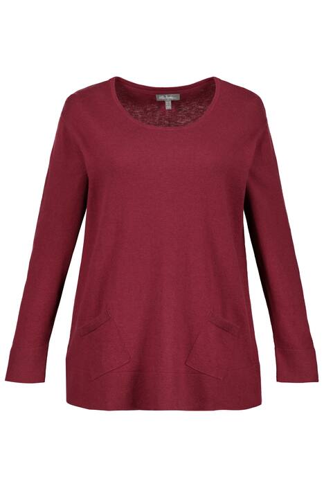 Tilted Pocket Round Neck Sweater