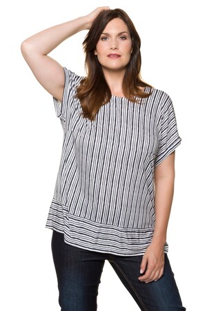 Plus Size Unique Stripe Dolman Sleeve Knit Top