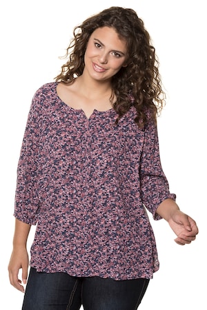 Ulla Popken Tuniek Relaxed Knopenlijst Sierplooitjes Grote Maten ulla popken kopen in de aanbieding