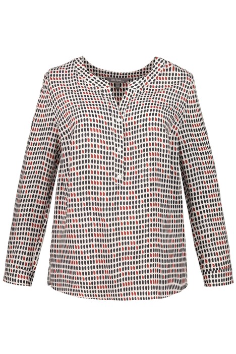 Modern Graphic Dot Open Round Neck Blouse
