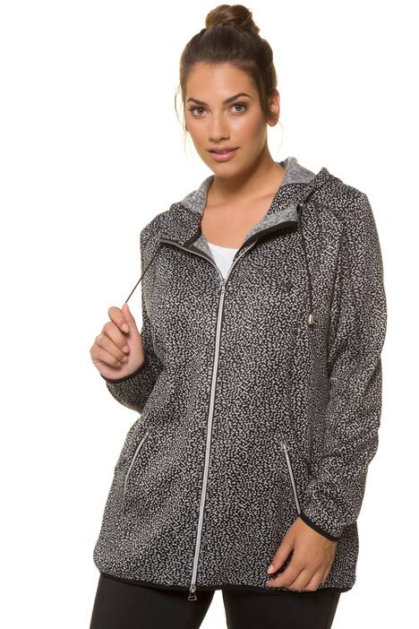 Strickfleecejacke, verstellbare Kapuze, 2 Wege Zipper Fleecejacken von Ulla Popken für Frauen günstig online