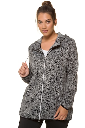 Ulla Popken Jas Fleece Capuchon Gedeelde Ritssluiting Grote Maten ulla popken kopen in de aanbieding