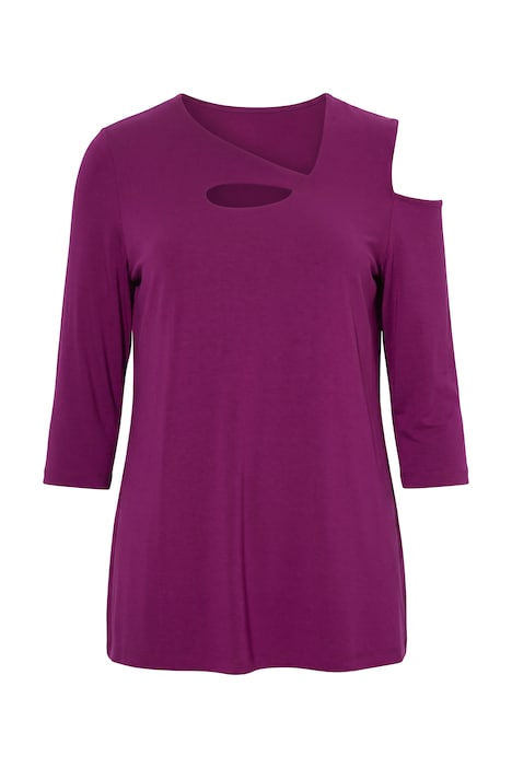 Yogashirt, asymmetrisch, V-Ausschnitt, 3/4-Arm