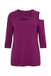 Yogashirt, asymmetrisch, V-Ausschnitt, 3/4-Arm