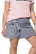 Front Wrap Check Zipper Waist Shorts