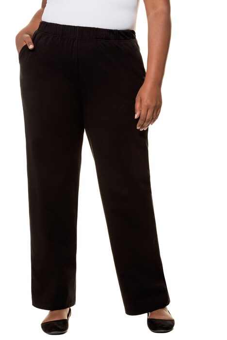 Straight Leg Classic Elastic Waist Stretch Knit Pants | 71819410