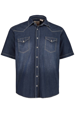 Jp1880 Ulla Popken Denim Overhemd Met Korte Mouwen Grote Maten jp1880 kopen in de aanbieding