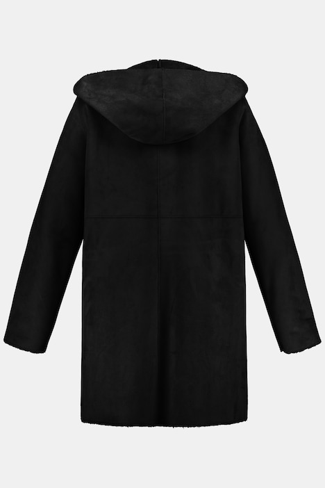 manteau noir daim