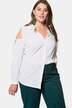 Cold Shoulder Tie Sleeve Button Front Blouse