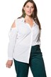 Cold Shoulder Tie Sleeve Button Front Blouse