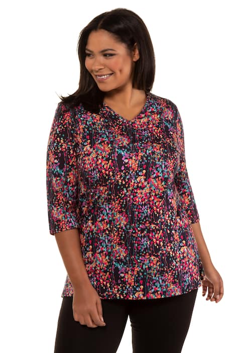 Ulla Popken Womens Plus Size Princess Seam 3 Print Knit Tunic 714003