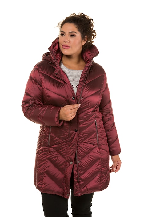 Chevron Quilted Hooded Fully Lined Jacket | 71882983