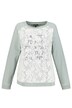 Say Yes Lace Front Raglan Sleeve Cotton Sweatshirt