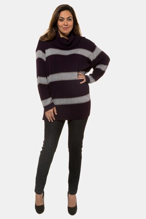 Duże rozmiary pulower z golfem, damska, jeżynowy, rozmiar: 42/44, wełna/poliamid/wiskoza, Ulla Popken