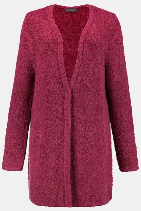 Boucle Extra Long Wool Blend Cardigan Sweater | Cardigan |