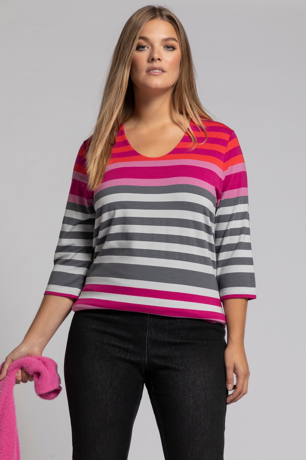 Image of Grosse Grössen Shirt, Damen, rosa, Größe: 50/52, Viskose, Ulla Popken