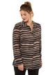 Wavy Brushstroke Stripe Long Sleeve Blouse