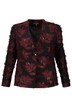 Fancy Leaf Jacquard Button Front Fully Lined Jacket