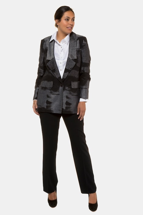 Innovative Jacquard Button Front Fully Lined Blazer