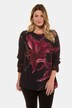 Lily Print Round Neck Flounce Sleeve Blouse