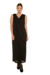 Metallic Knit Reversible Neckline Tank Maxi Dress