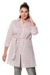 Button Front Striped Belted Cotton Tunic Shirt