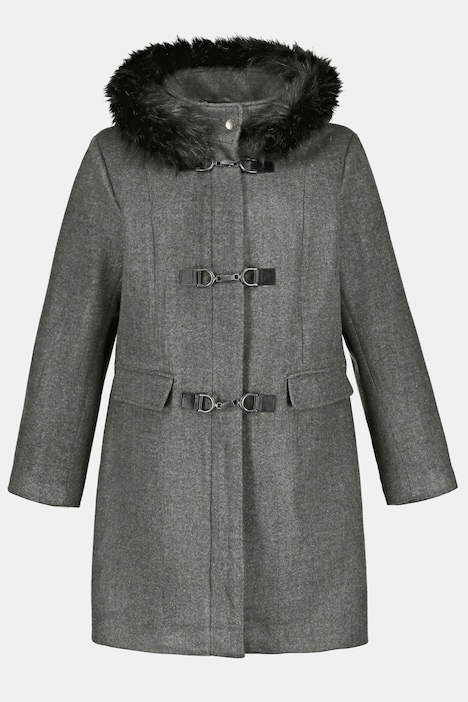 Toggle Faux Fur Trim Hooded Fully Lined Coat | Jacket | Jackets
