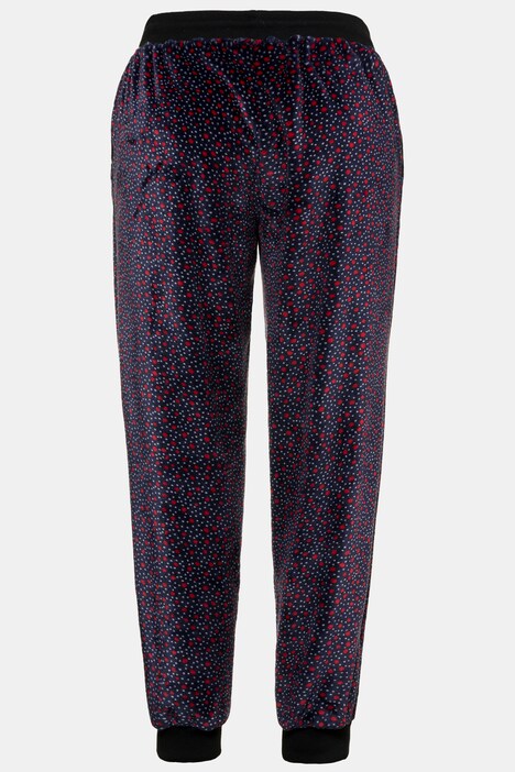 Red Dot Fleece Elastic Waist Pocket Lounge Pants | Homewear