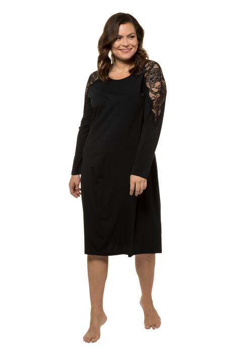 Romantic Lace Accent Round Neck Knit Nightgown Nightgowns Sleepwear Ulla Popken Europe