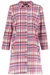 Button Front Plaid Long Sleeves Cotton Knit Sleepshirt