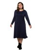 Pocket Long Sleeve Stretch Knit Lounge Dress