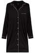 Piped Accent Button Front Stretch Knit Sleep Shirt
