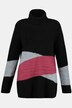 Crisscross Colorblock Stretch Turtleneck Sweater