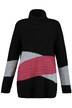 Crisscross Colorblock Stretch Turtleneck Sweater