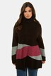 Crisscross Colorblock Stretch Turtleneck Sweater