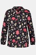Fall Floral Print Zip Front Long Sleeve Blouse