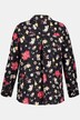 Fall Floral Print Zip Front Long Sleeve Blouse