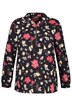 Fall Floral Print Zip Front Long Sleeve Blouse