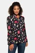 Fall Floral Print Zip Front Long Sleeve Blouse