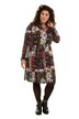 Pretty Floral Patchwork Look Long Sleeve Shirt Dress