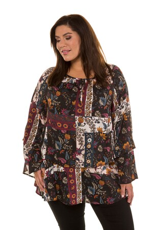 Ulla Popken Tuniek A Lijn Wijde Ronde Hals Volantmouwen Grote Maten ulla popken kopen in de aanbieding