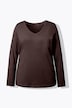 Shirt, slim, V-hals, lange mouw